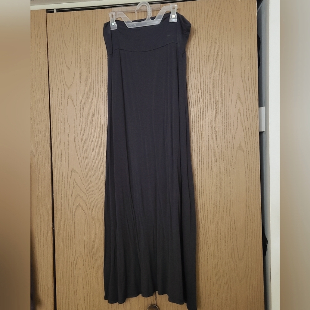 Soft-knit Charcoal Maxi Skirt